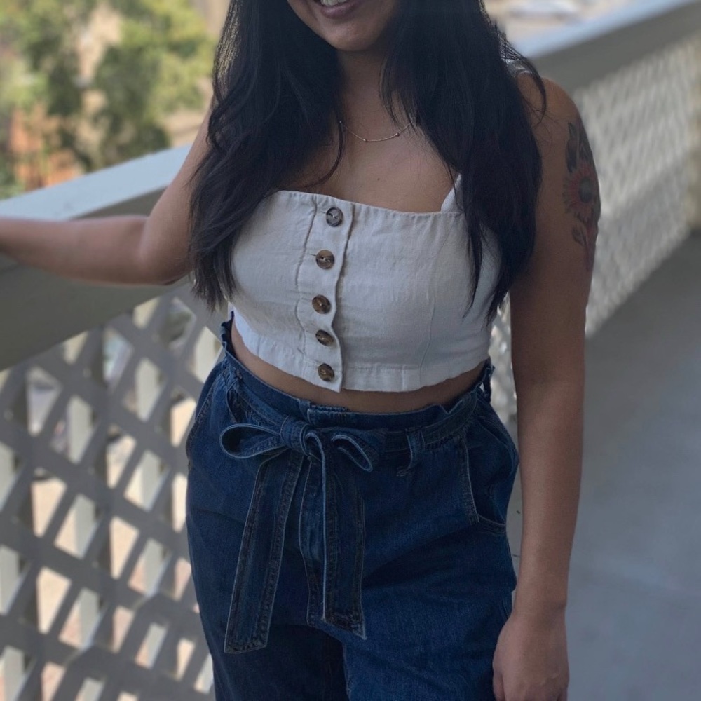 Forever 21 Buttoned Crop Top